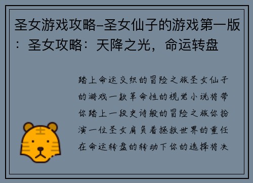 圣女游戏攻略-圣女仙子的游戏第一版：圣女攻略：天降之光，命运转盘